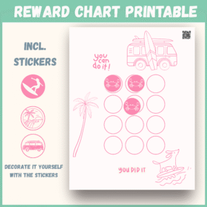 School Aftelkalender voor Kinderen | Beloningskaart & Stickers Printable